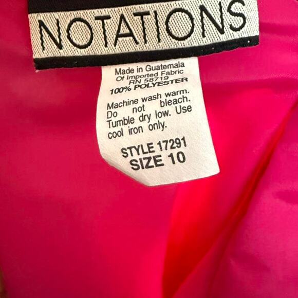 Notations Vintage 80s Hot Pink Button Up Blouse - Picture 5 of 5